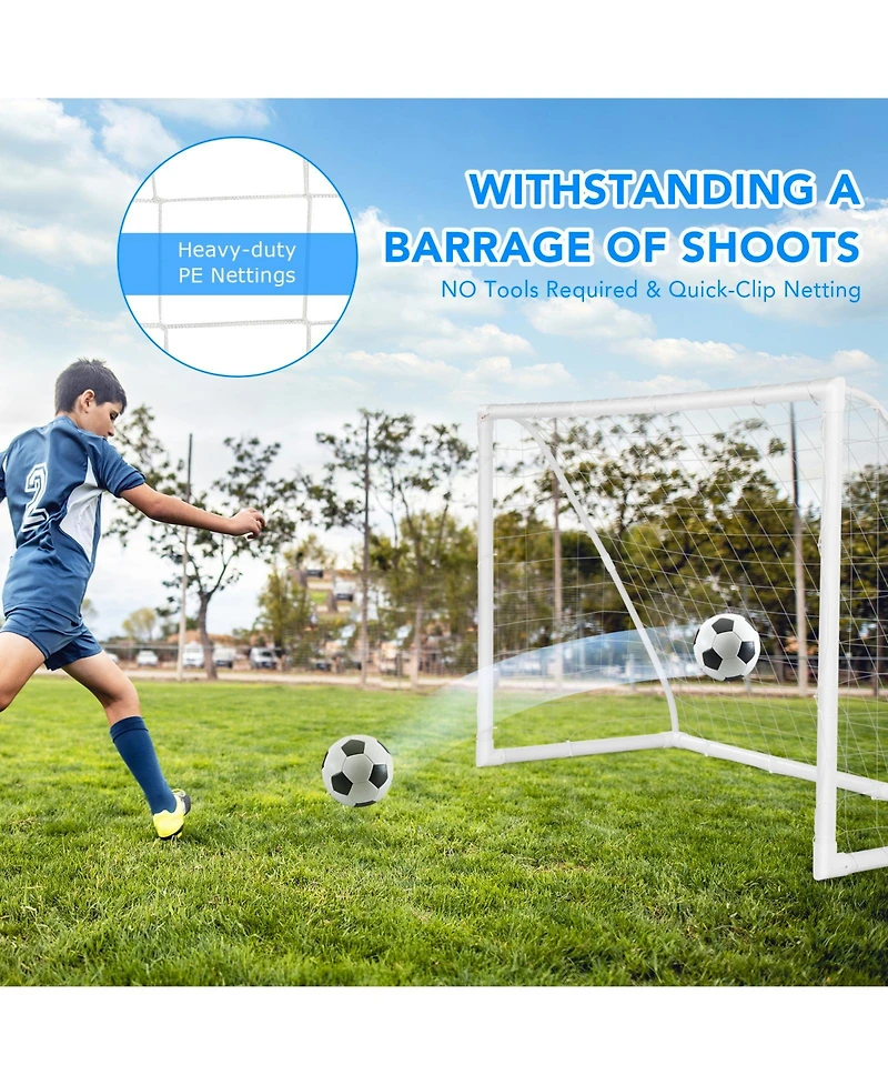 Slickblue 6 x 4 Feet Soccer Goal with Strong Upvc Frame