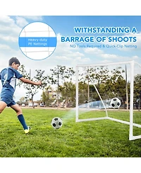 Slickblue 6 x 4 Feet Soccer Goal with Strong Upvc Frame