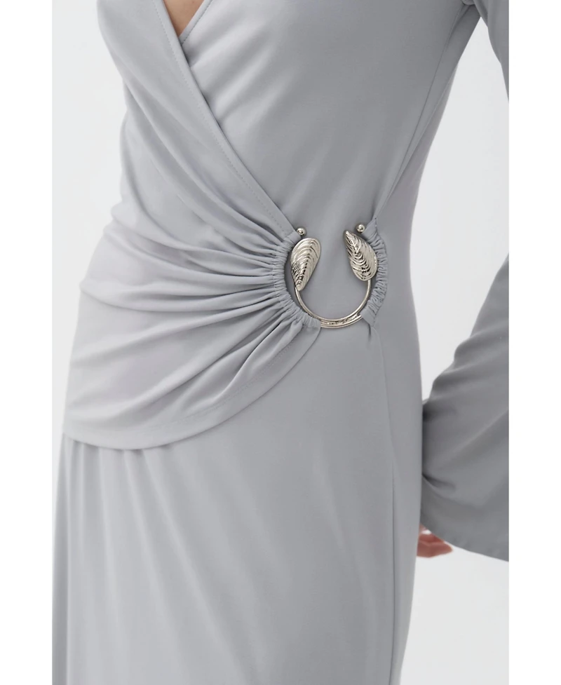 Nocturne Women's Double Breasted Dress with Accessory Detail