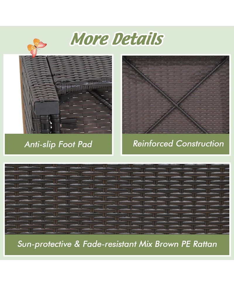 Slickblue Set of 2 Fade-Resistant Wicker Patio Ottoman