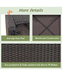 Slickblue Set of 2 Fade-Resistant Wicker Patio Ottoman