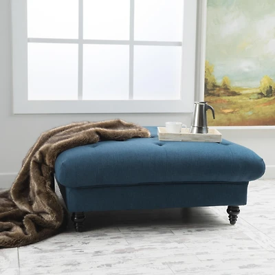 Streamdale Plush and Versatile Velvet Ottoman with Tufted Top