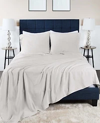 Superior Cotton Linen Blend Deep Pocket 4-Piece Bed Sheet Set