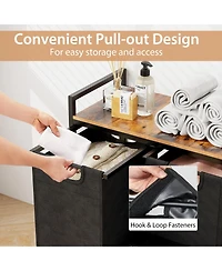 Slickblue Laundry Basket Organizer Dirty Clothes Hamper with Shelf and 3 Removable Bags