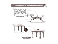 Slickblue 11 x Feet 2-Tier Pop-Up Gazebo Tent Portable Canopy Shelter Carry Bag Mesh