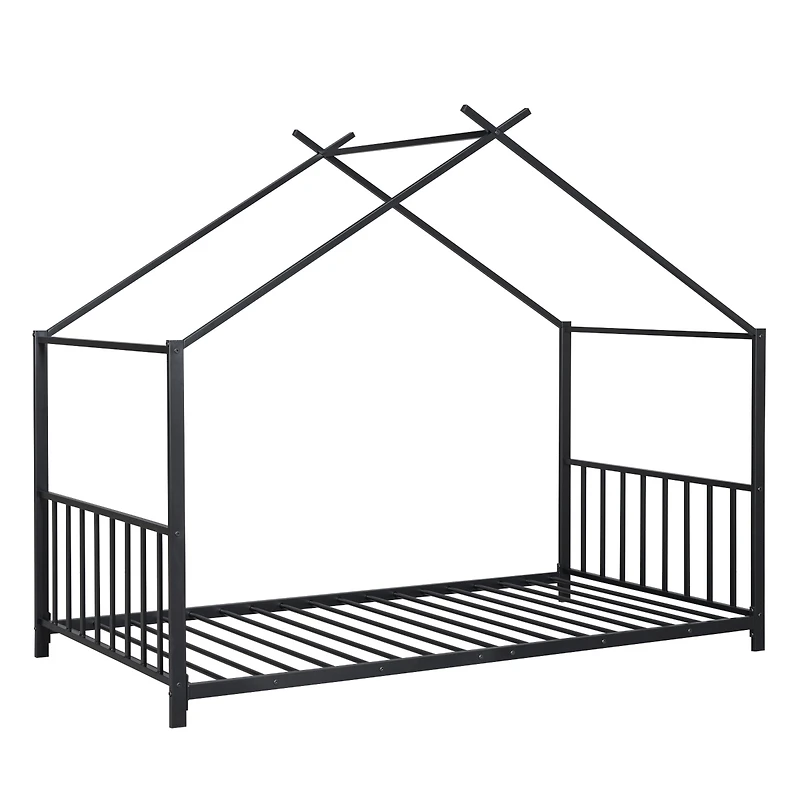 Streamdale Twin Metal House Platform Bed, White