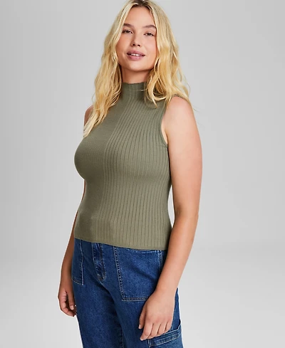 And Now This Petite Ribbed Mock Neck Sleeveless Sweater, Macy's Exclusive