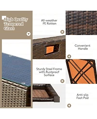 8PCS Patio Rattan Furniture Set Space-Saving Storage Cushion