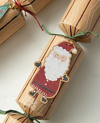 Glitzhome 6PK 2''D X 12.00''H Christmas Kraft Paper Characters Tag Party Cracker with Gift Contents
