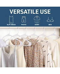 Lifemaster Plastic Clothes Hanger Set - 100 Pieces Versatile, Lightweight, Space-Saving, Non-Slip, Slim Designed, Dry and Wet Clothes Hanger Set