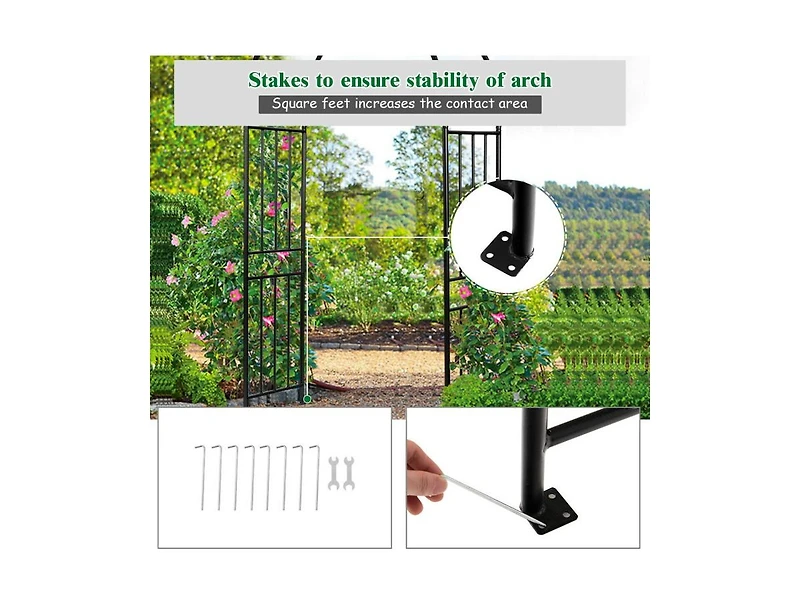 Slickblue 7.2 Feet Garden Decoration Climbing Plants Arch