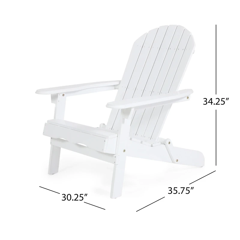 Simplie Fun Rustic Adirondack Chair Acacia Wood, Foldable, Traditional Slats
