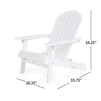 Simplie Fun Rustic Adirondack Chair Acacia Wood, Foldable, Traditional Slats