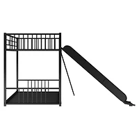 Streamdale Metal Bunk Bed With Slide, Twin Over
