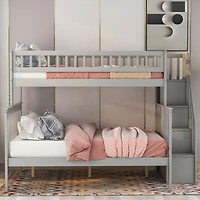 Streamdale Twin Over Full Stairway Bunk Bed With Storage