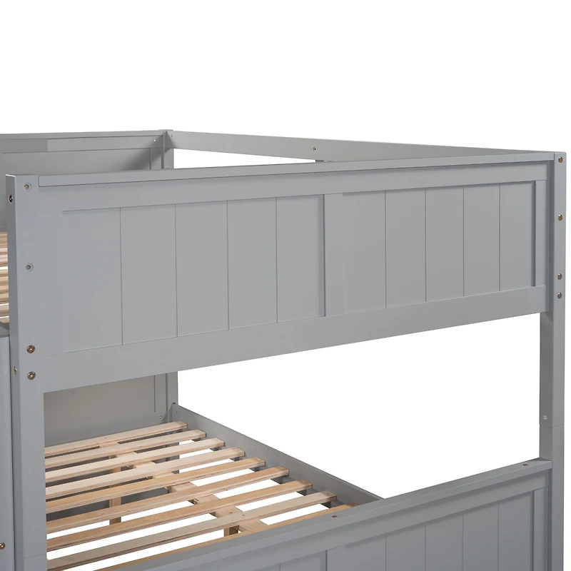 Streamdale Full Over Bunk Bed With Twin Trundle, Walnut