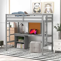 Streamdale Twin Loft Bed with Desk and Storage