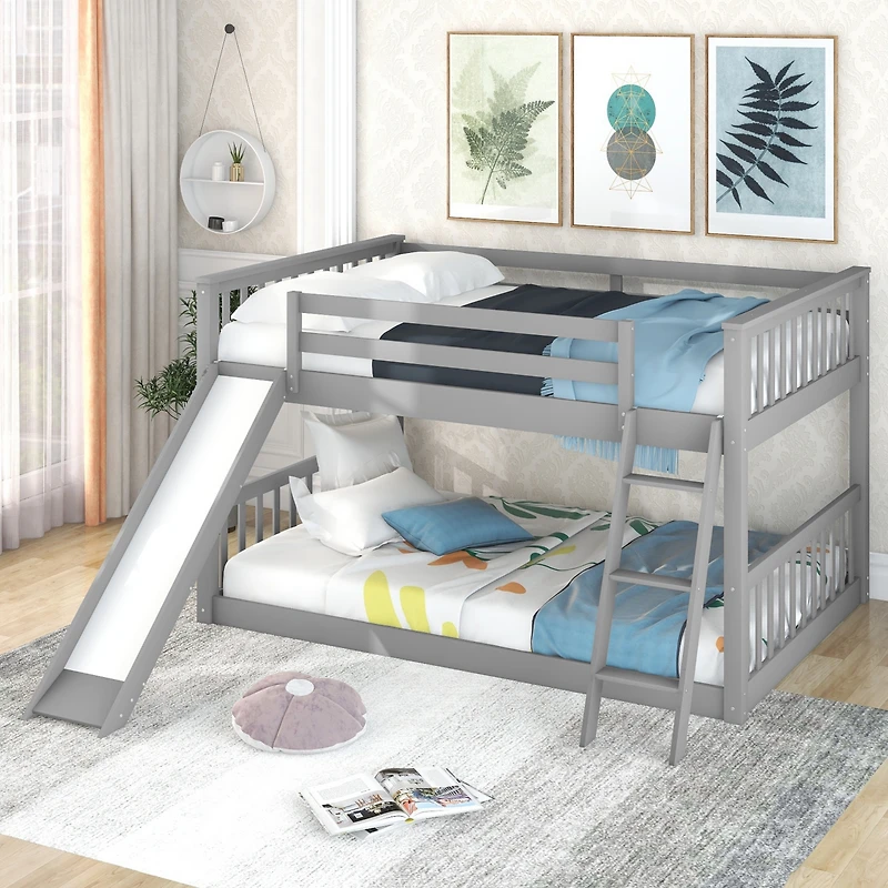 Streamdale Full Over Bunk Bed With Convertible Slide And Ladder