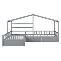 Streamdale Twin House Platform Bed With Three Storage Drawers