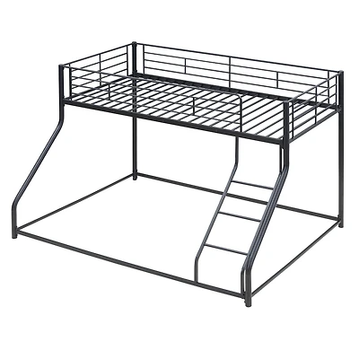Simplie Fun Metal Floor Bunk Bed, Twin Xl Over Queen