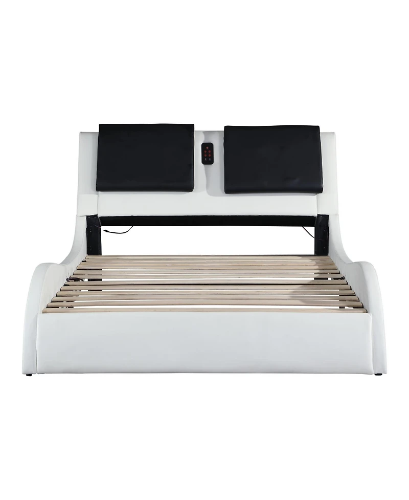 Streamdale Pu Platform Bed with Led Lighting & Tooth Lock