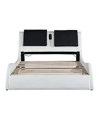 Streamdale Pu Platform Bed with Led Lighting & Tooth Lock