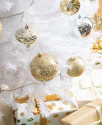 Glitzhome 160ct Christmas Elegant Silver Gold Deluxe Boxed Shatterproof Ornaments