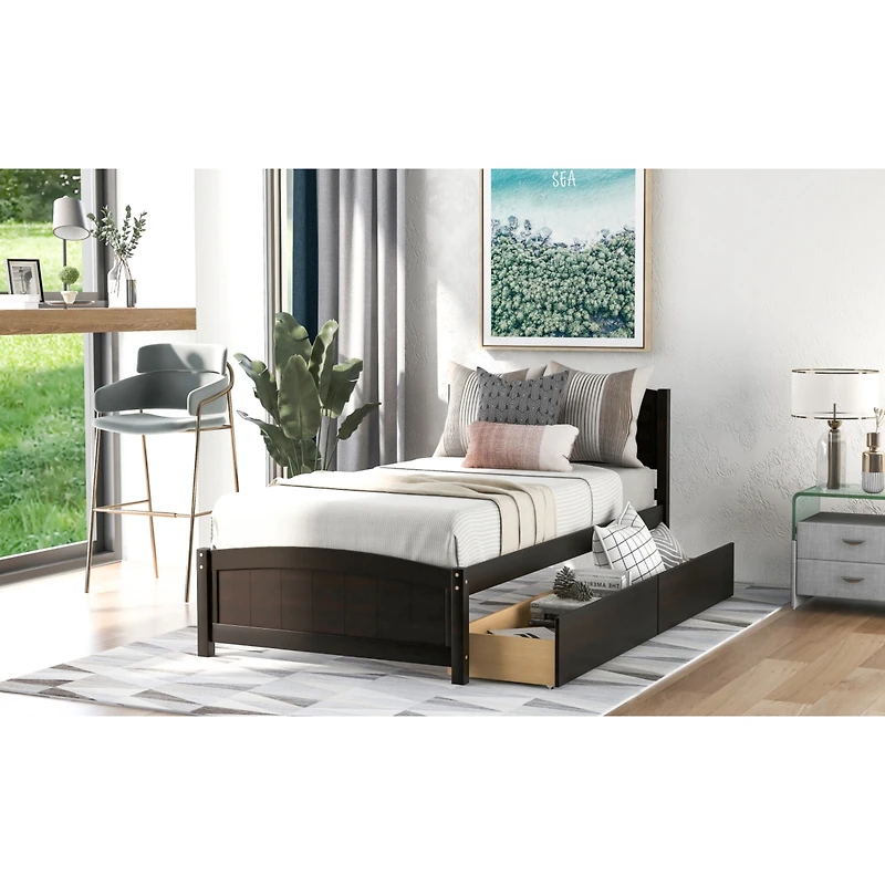 Streamdale Twin Platform Bed With Two Drawers