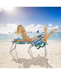 Slickblue 2 Packs 5-Position Outdoor Folding Backpack Beach Table Chair Reclining Set