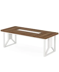 Tribesigns 6.23 ft Conference Table, 74.8" L x 37.4" W x 29.5" H Rectangle Meeting Room Table, Modern Wood Seminar Table for Office Conference Room, B