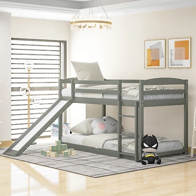 Streamdale Twin Over Bunk Bed With Convertible Slide And Ladder