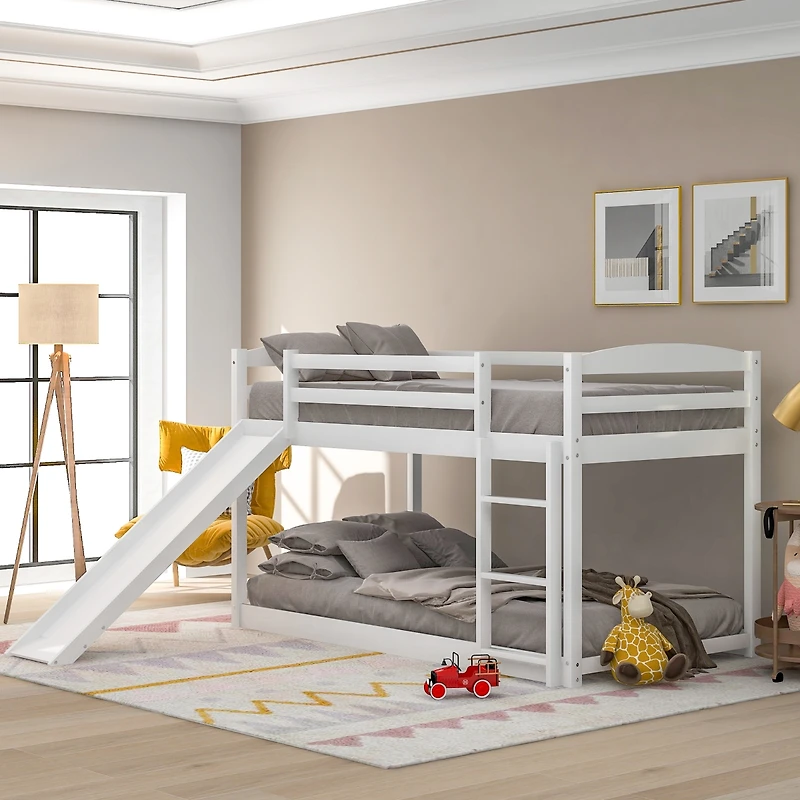 Streamdale Twin Over Bunk Bed With Convertible Slide And Ladder