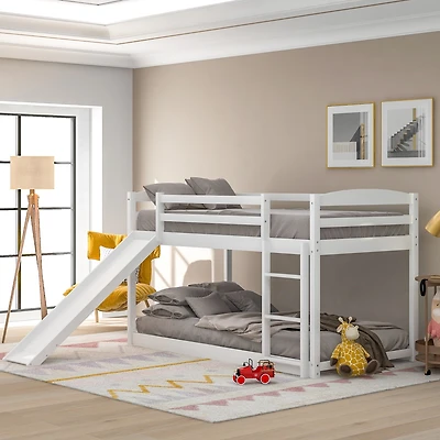 Streamdale Twin Over Bunk Bed With Convertible Slide And Ladder