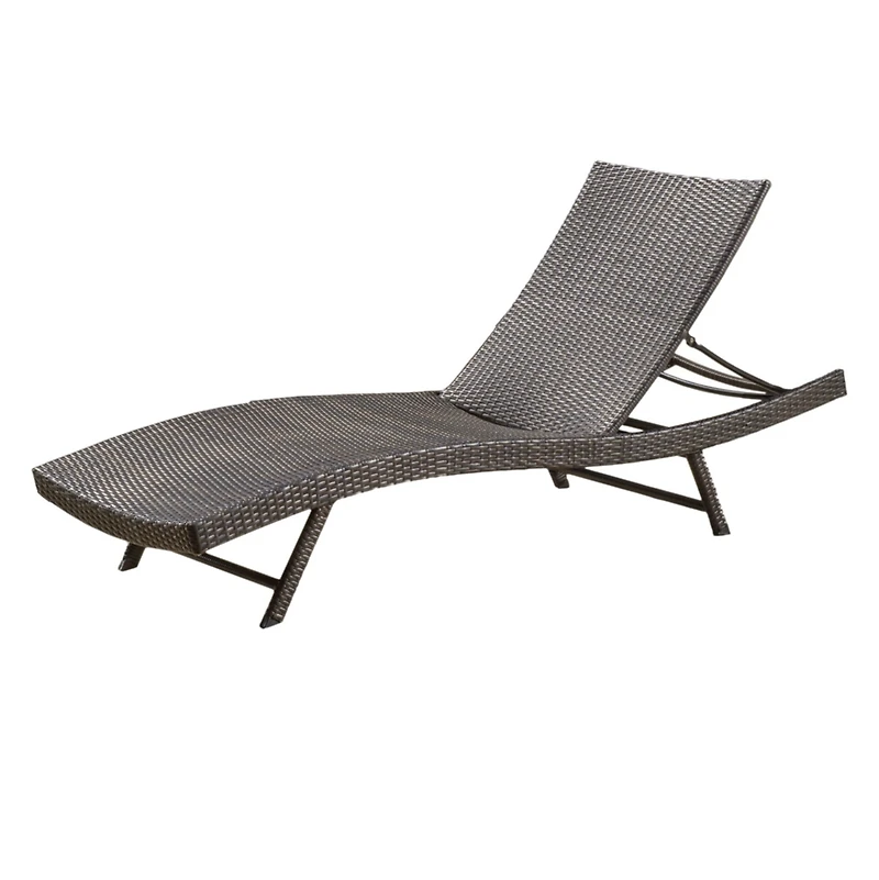 Simplie Fun Serene Modern Outdoor Chaise Lounge with Adjustable Back