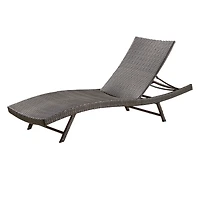 Simplie Fun Serene Modern Outdoor Chaise Lounge with Adjustable Back