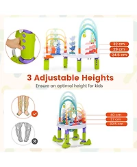Slickblue Kids 4-in-1 Baby Bouncer Activity Center with 3 Adjustable Heights-Green