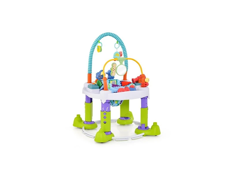 Slickblue Kids 4-in-1 Baby Bouncer Activity Center with 3 Adjustable Heights-Green