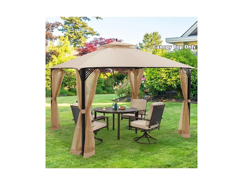 Slickblue 10 x 12 Feet Gazebo Replacement Top with Air Vent and Drainage Holes