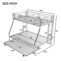 Streamdale Twin over Full Bunk Bed with Trundle and Ladders