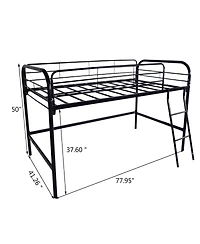 Simplie Fun Metal Twin Loft Bed, Twin Size High Loft Bed