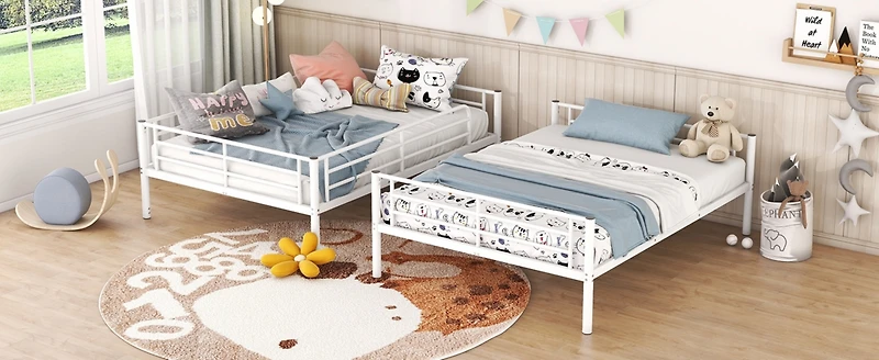 Streamdale Full Over Metal Bunk Bed, White