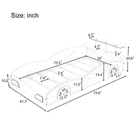 Streamdale Car-Shaped Twin Bed with Wheels