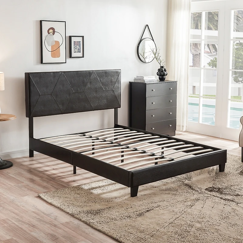 Streamdale Queen Pu Upholstered Platform Bed Frame