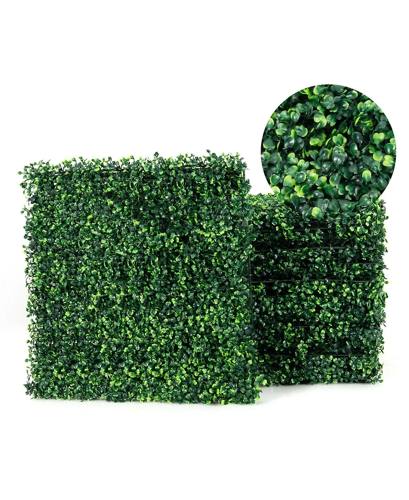 Slickblue 12 Pieces Artificial Boxwood Panels for Wedding Decor Fence Backdrop