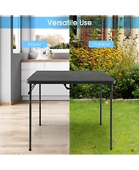 Slickblue Folding Camping Table with All-Weather Hdpe Tabletop and Rustproof Steel Frame