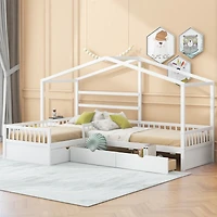Streamdale Twin House Platform Bed With Three Storage Drawers