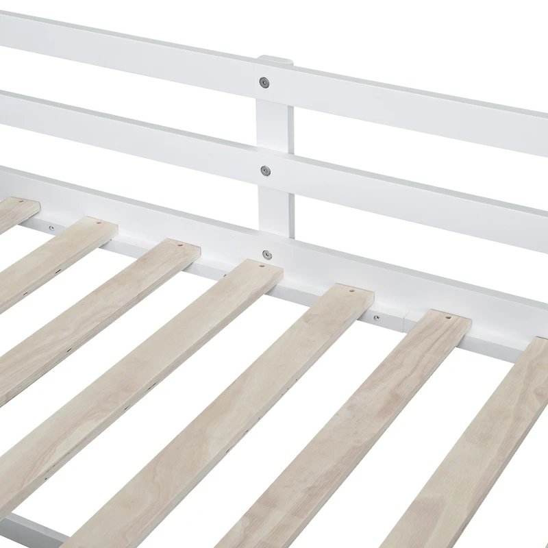 Streamdale Twin Low Loft Bed With Rolling Desk, Shelf And Drawers