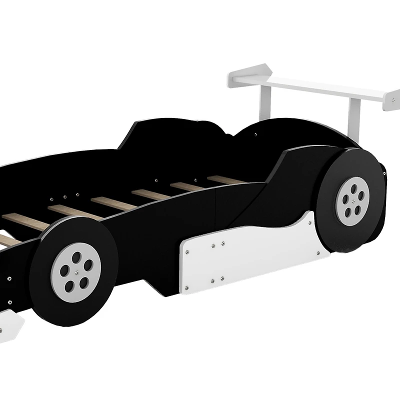 Streamdale Twin Race Car-Shaped Platform Bed With Wheels, Red