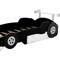 Streamdale Twin Race Car-Shaped Platform Bed With Wheels, Red
