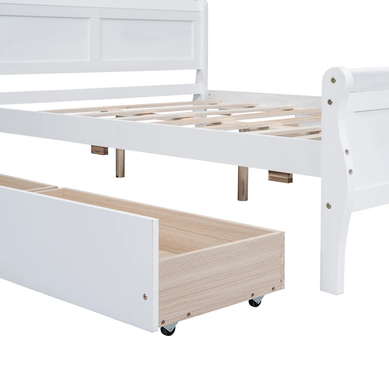 Streamdale Wooden Platform Bed with 4 Drawers & Headboard